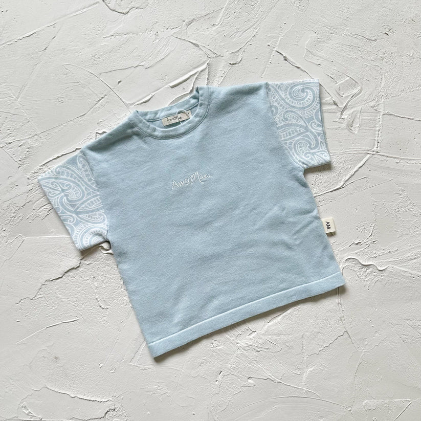 The Wolf Oversized Knit Tee - Sky