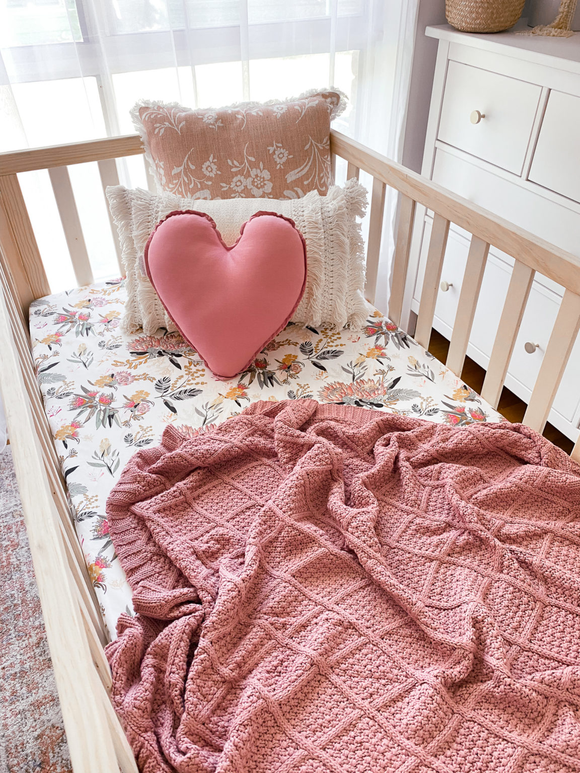 Rose Organic Knitted Blanket