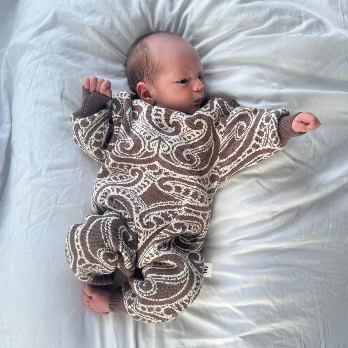 The Wolf Knit Romper - Walnut