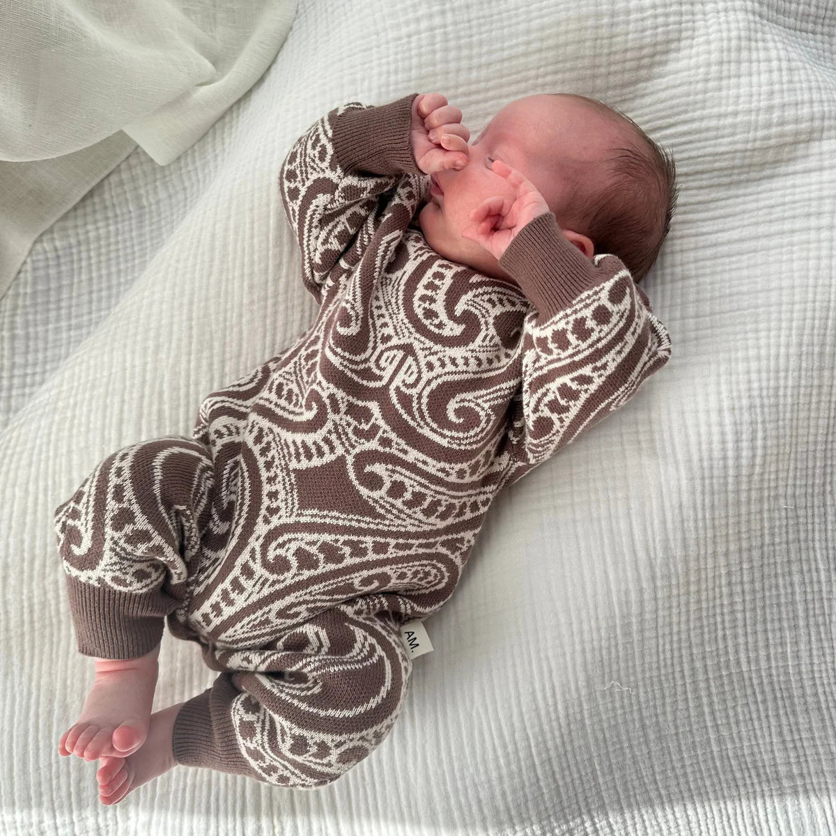 The Wolf Knit Romper - Walnut