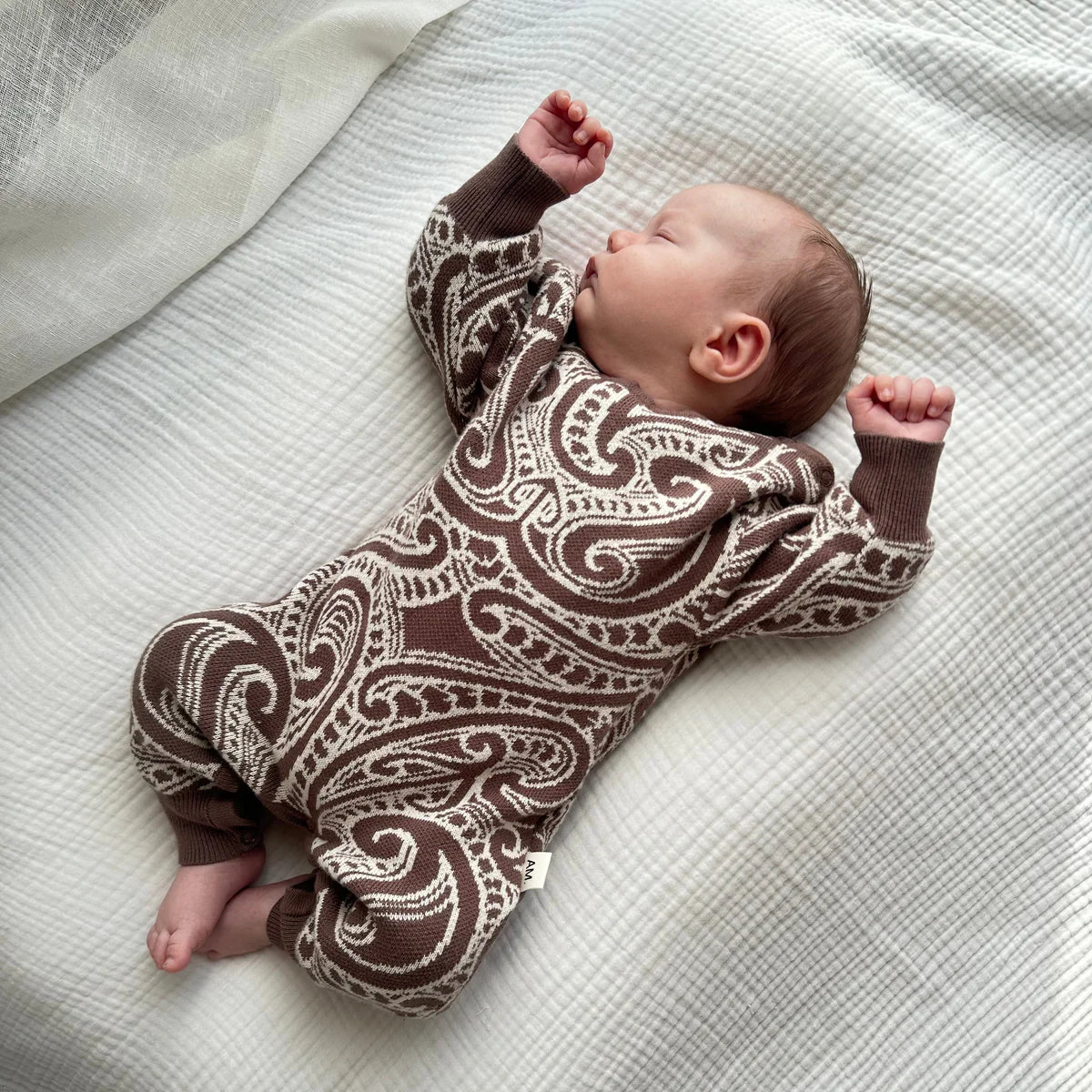 The Wolf Knit Romper - Walnut