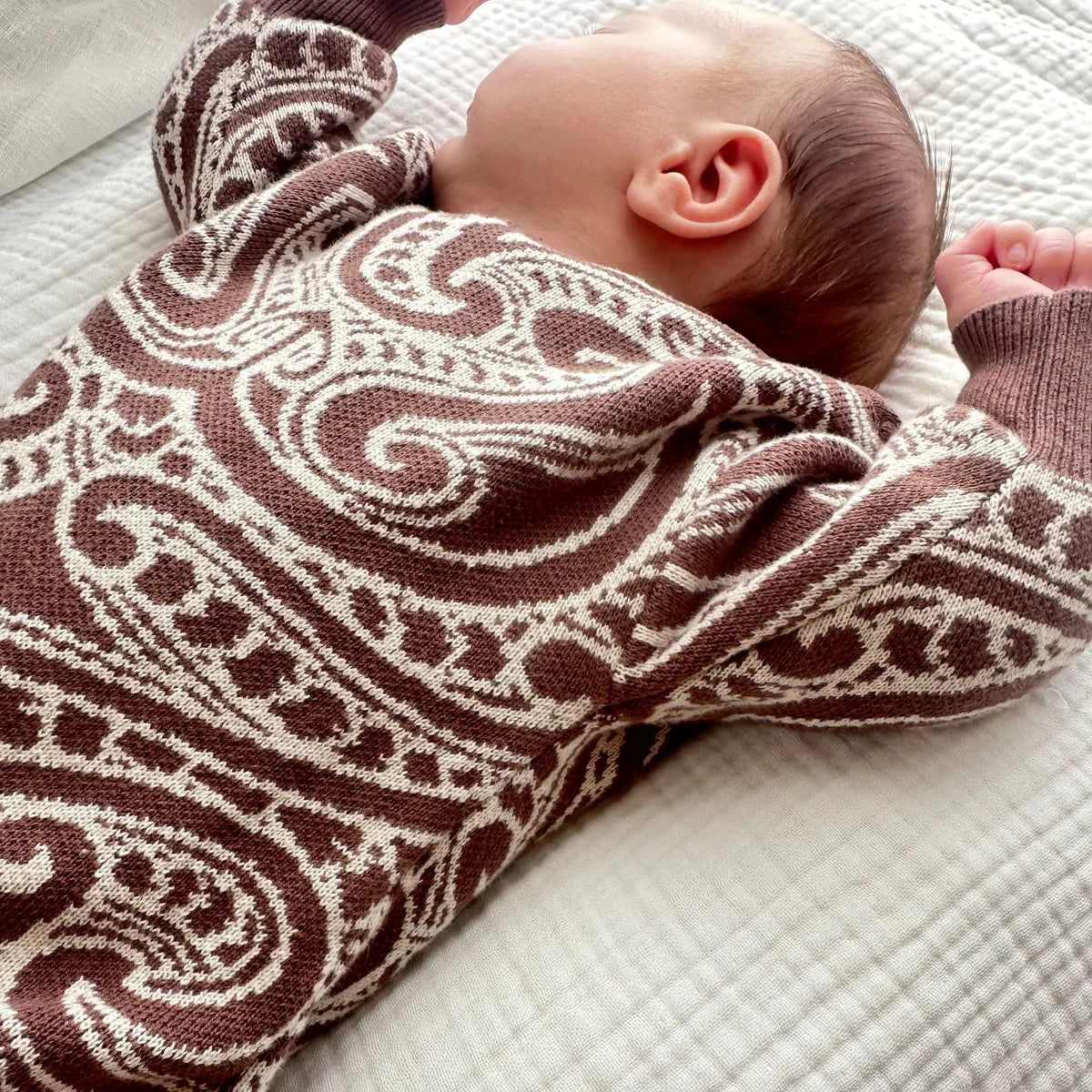 The Wolf Knit Romper - Walnut