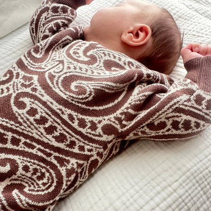 The Wolf Knit Romper - Walnut