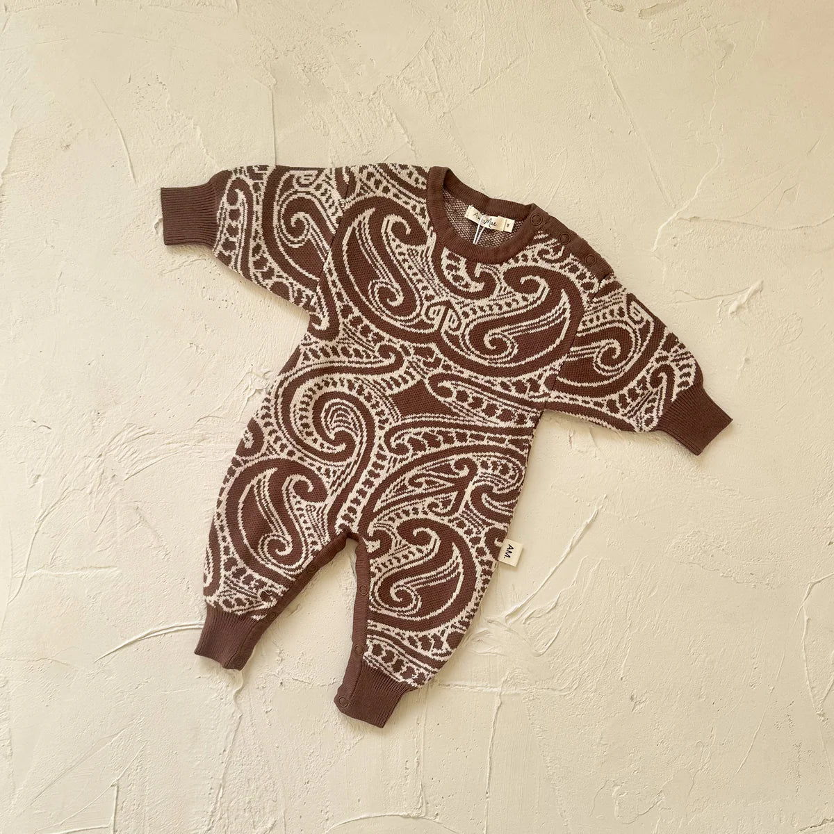 The Wolf Knit Romper - Walnut