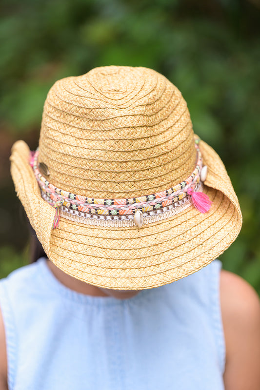 Imogen Shell And Tassel Trim Cowgirl Hat 6-12Y