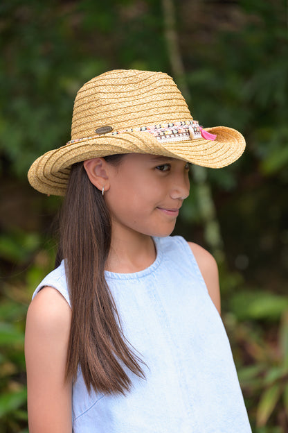 Imogen Shell And Tassel Trim Cowgirl Hat 6-12Y