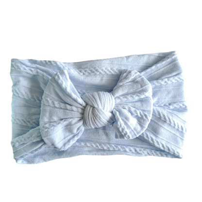 Stretch Bow Headband - Ice Blue