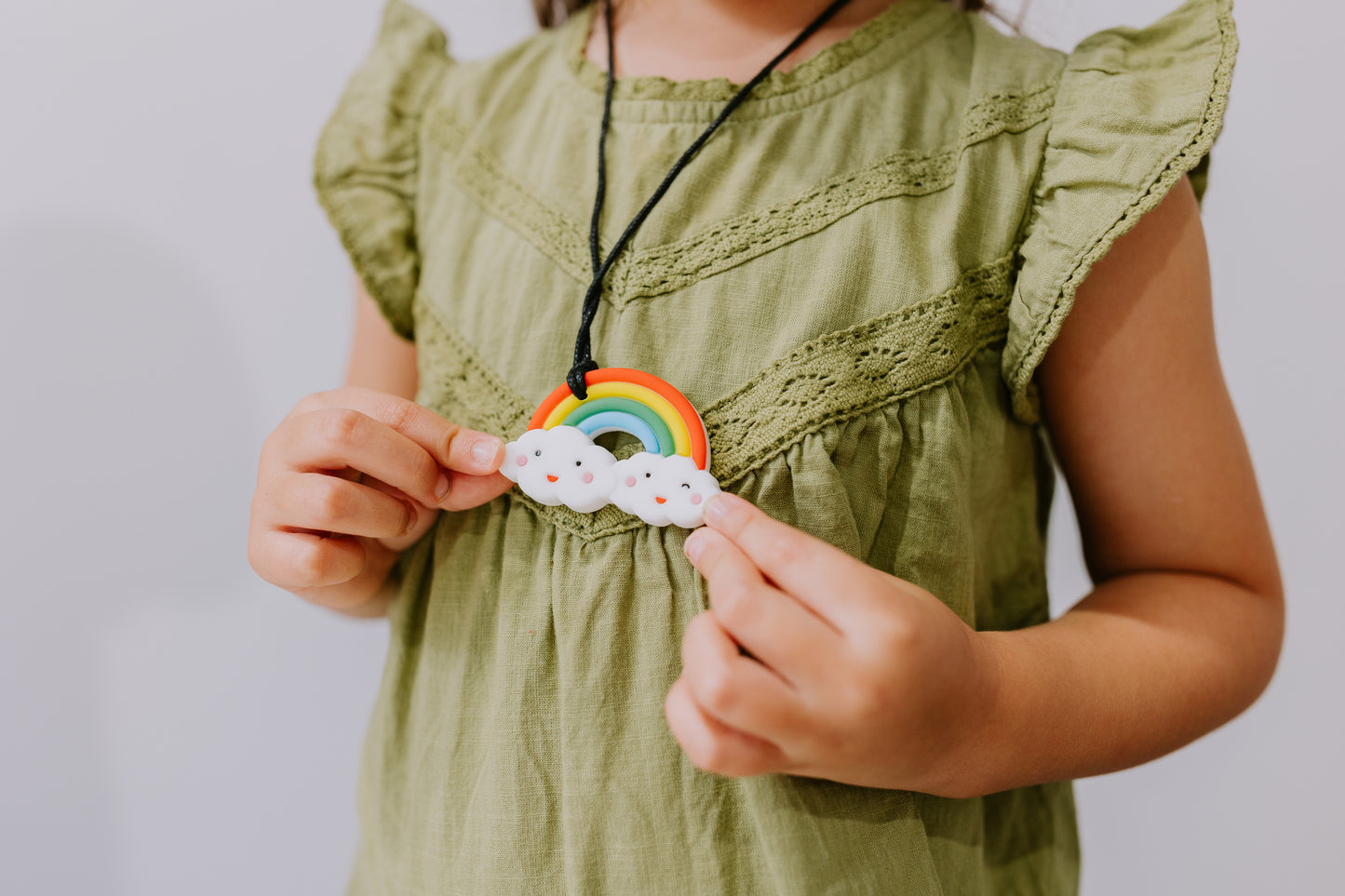 Rainbow Teething Pendant - Pastel