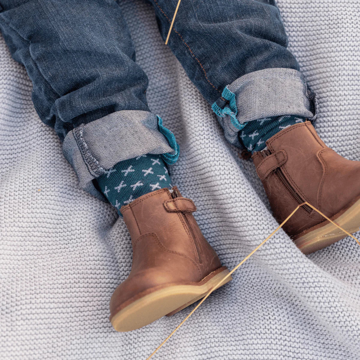 Merino Wool Knee High Socks - Lake