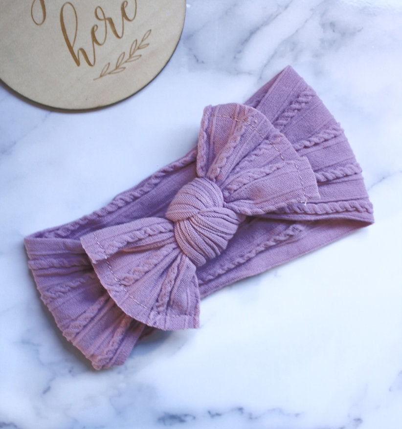 Stretch Bow Headband - Lilac