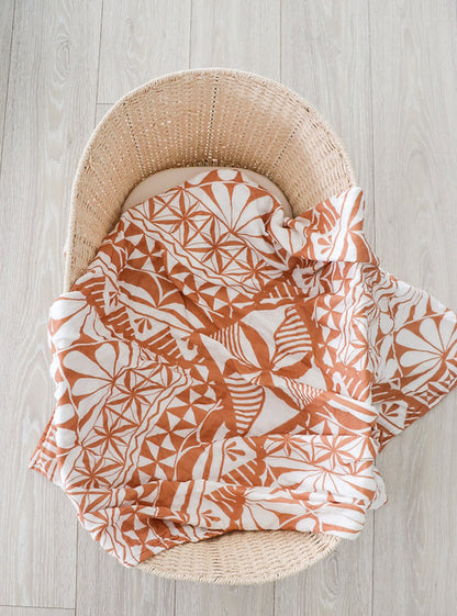 Mafana Layered Muslin Blanket (Tonga) - Brown