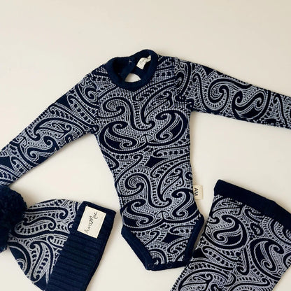 The Wolf Ribbed knit bodysuit - Midnight