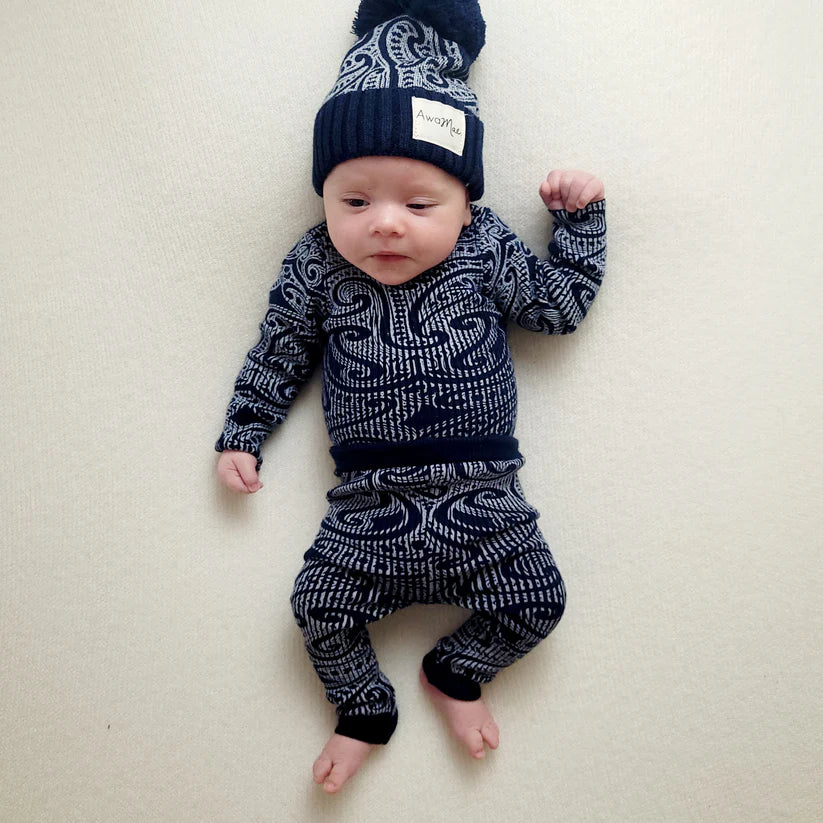 The Wolf Ribbed knit bodysuit - Midnight