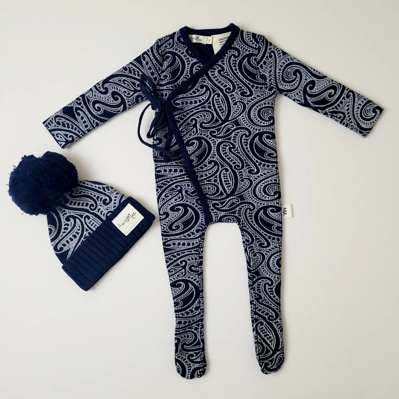 The Wolf Ribbed knit Onesie - Midnight