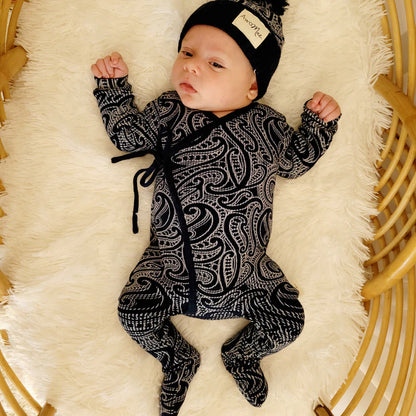 The Wolf Ribbed knit Onesie - Midnight