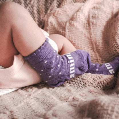 Merino Wool Crew Socks - Berry