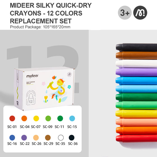 Mideer Silky Crayons Refills 12 pack