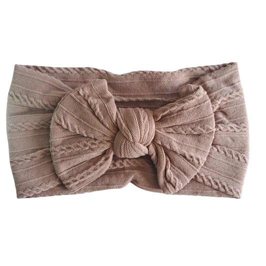 Stretch Bow Headband - Mocha