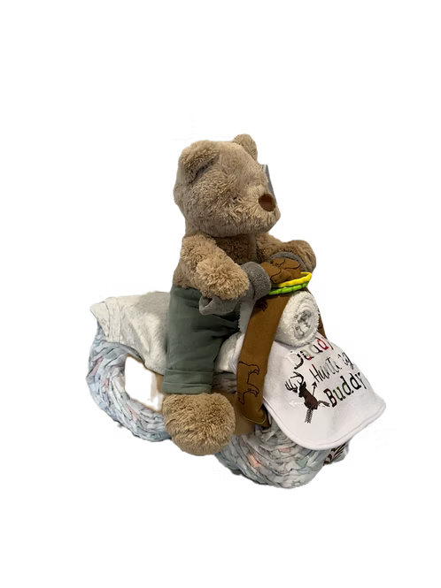 Mr Honey Bear Motorbike Nappy Cake