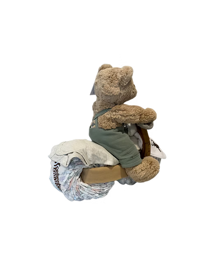 Mr Honey Bear Motorbike Nappy Cake