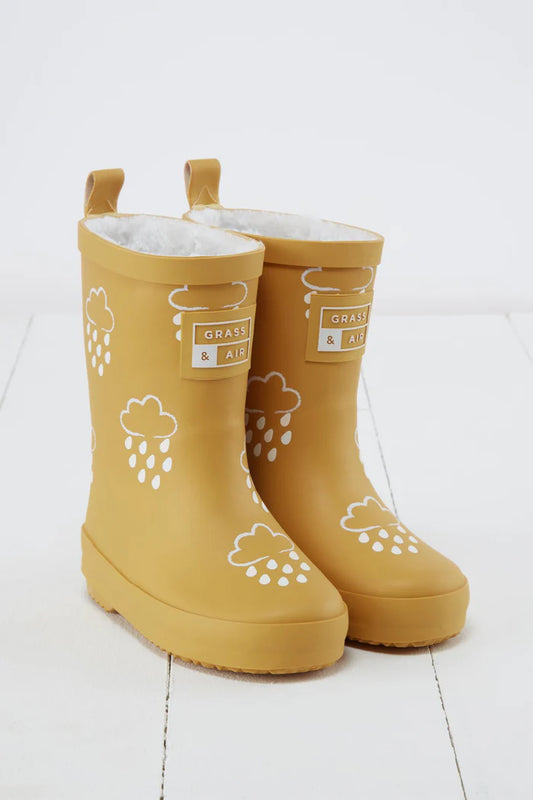 Ochre Colour-Changing Kids Gumboots