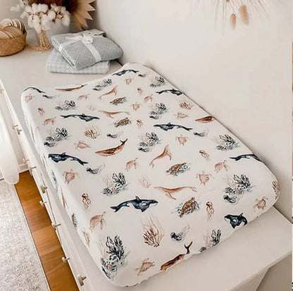 Ocean Bassinet Sheet/Change Mat