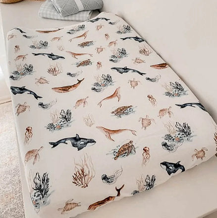 Ocean Bassinet Sheet/Change Mat