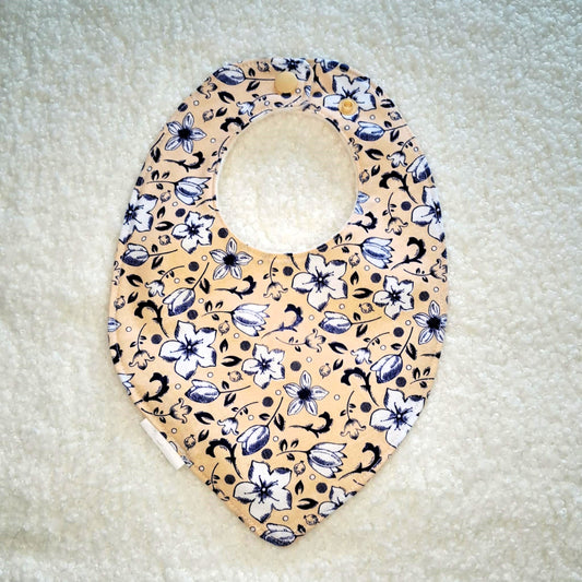 Orange Flowers - Teardrop Bib