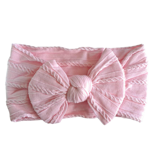 Stretch Bow Headband - Pastel Pink