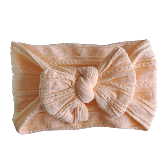 Stretch Bow Headband - Peach