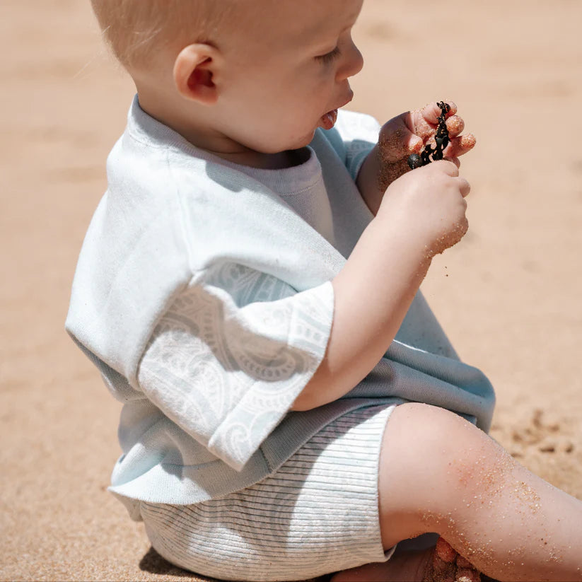 The Wolf Knit Bike Shorts - Sky