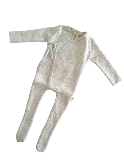 The Wolf Ribbed knit Onesie - Sky