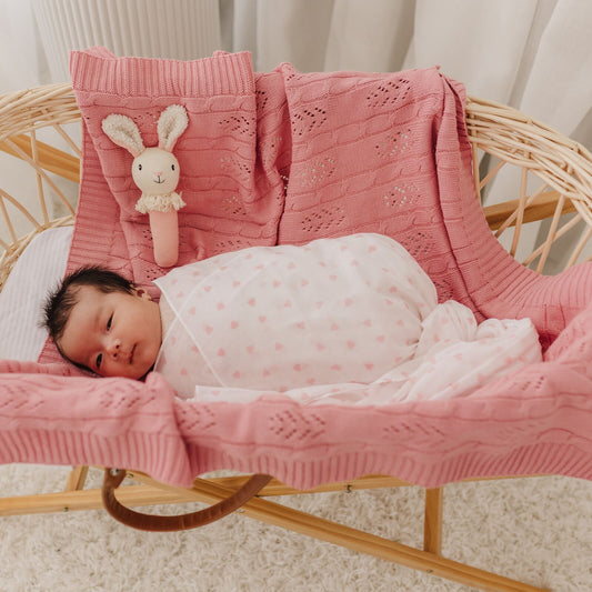 Pink Hearts Muslin Wrap