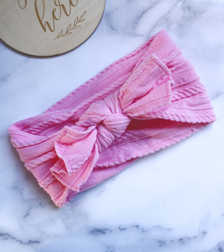 Stretch Bow Headband - Pink