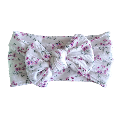 Stretch Bow Headband - Pink Floral