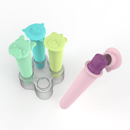 Melii Silicone Push Pops - 4 Pack with Tray