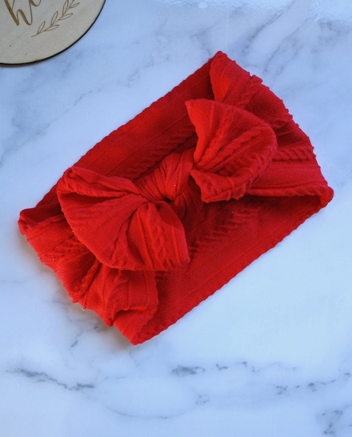 Stretch Bow Headband - Red