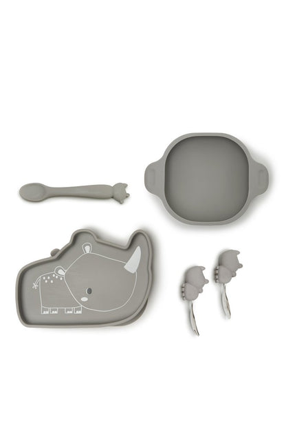 Silicone Suction Snack Plate - Rhino