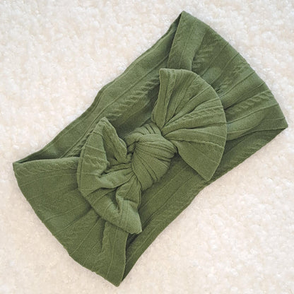 Stretch Bow Headband - Seaweed