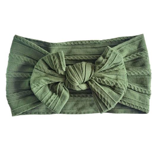 Stretch Bow Headband - Seaweed