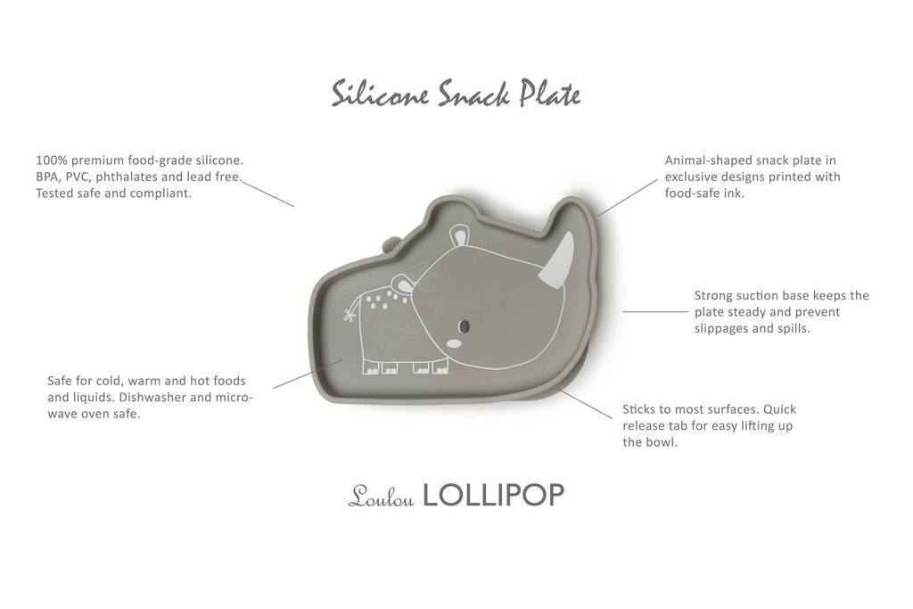 Silicone Suction Snack Plate - Rhino