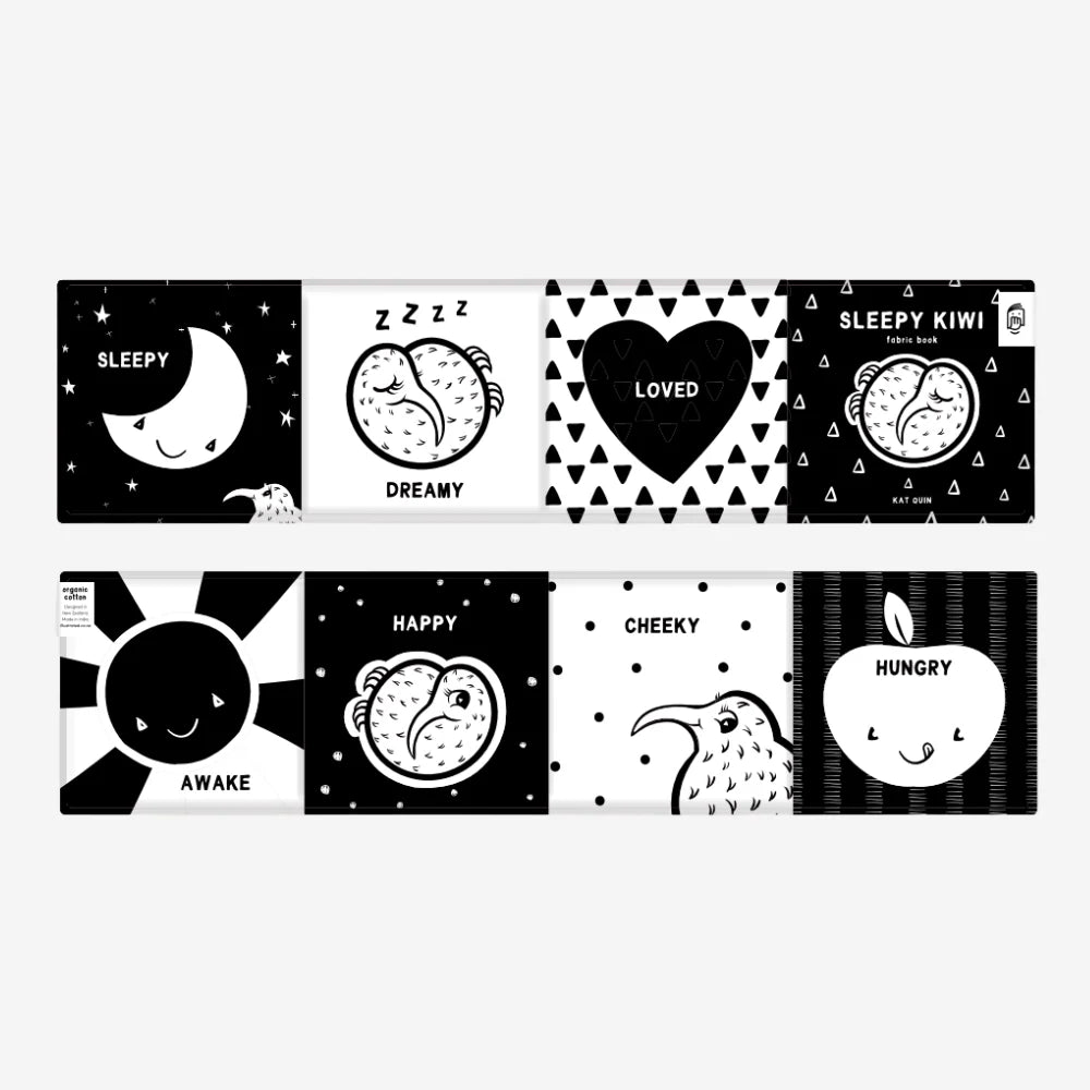 Sleepy Kiwi Fabric Book (Organic Cotton)