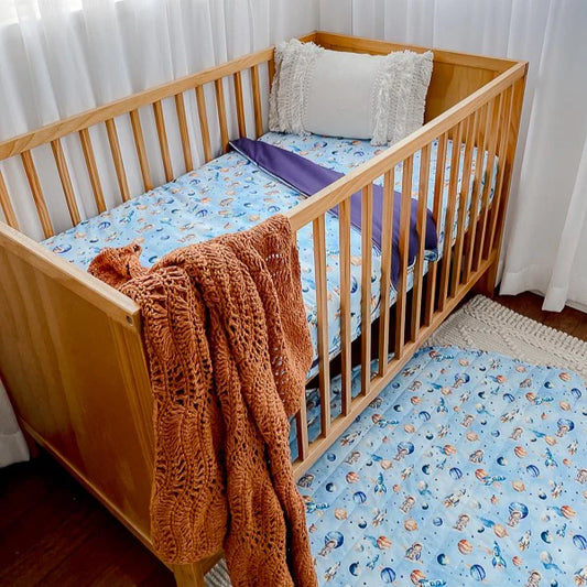 Space Rockets Cot Quilt