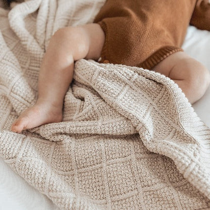 Taupe Organic Knitted Blanket