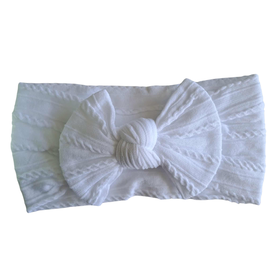Stretch Bow Headband - White