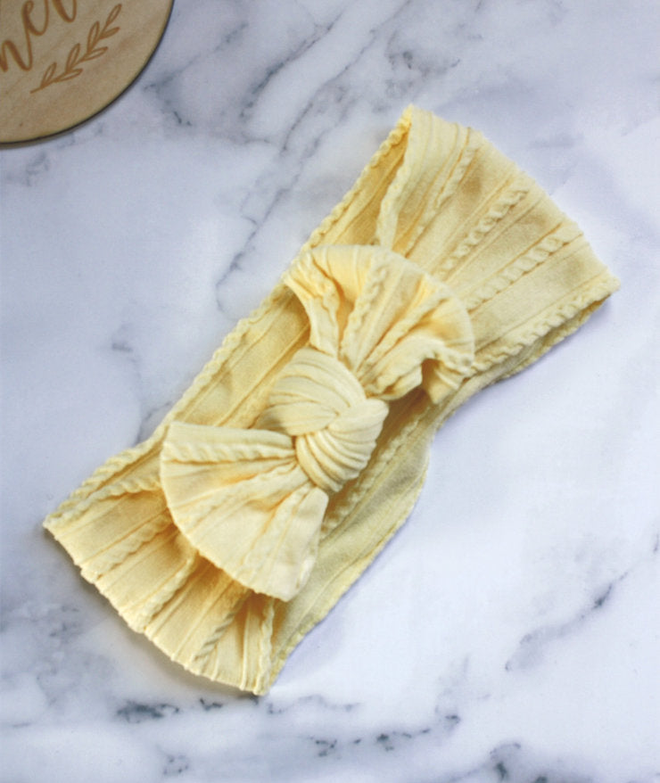 Stretch Bow Headband - Yellow