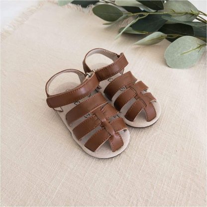 Pre-walker Leather Ziggie Sandals - Tan