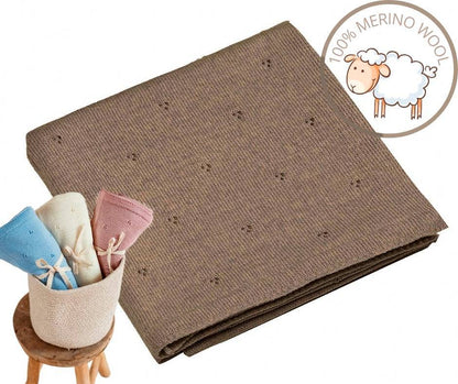 100% Merino wool baby blanket - Pink