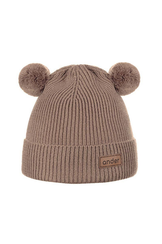 100% Merino Teddy Knited beanie - Camel