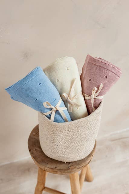 100% Merino wool baby blanket - Pink